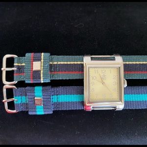 Stripe Tank Watch & Bands from Brooks Brothers.
